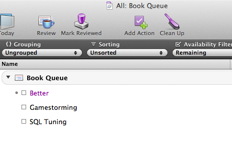 Book Queue in OmniFocus